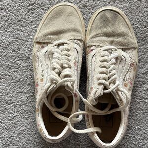 Vans Cream Floral Canvas Sneakers